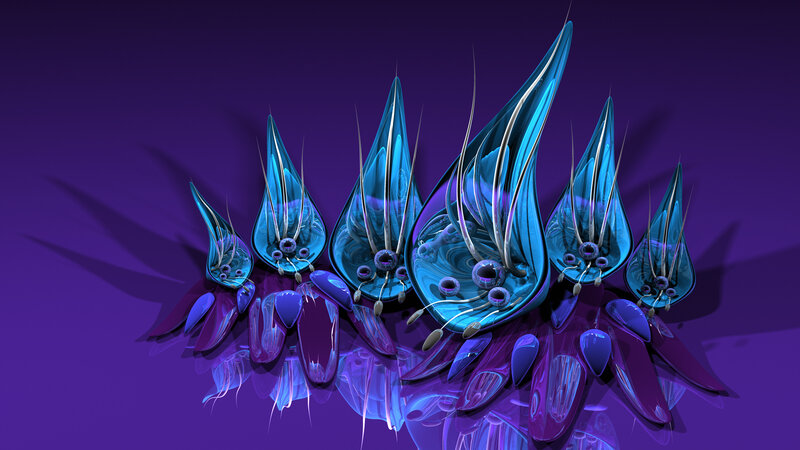 Blue Crystalline Structures — Purple
