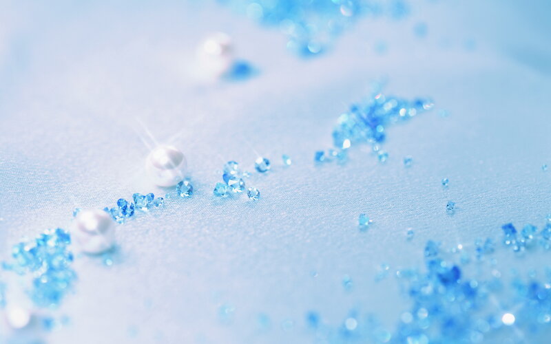 Blue Crystals and Pearls