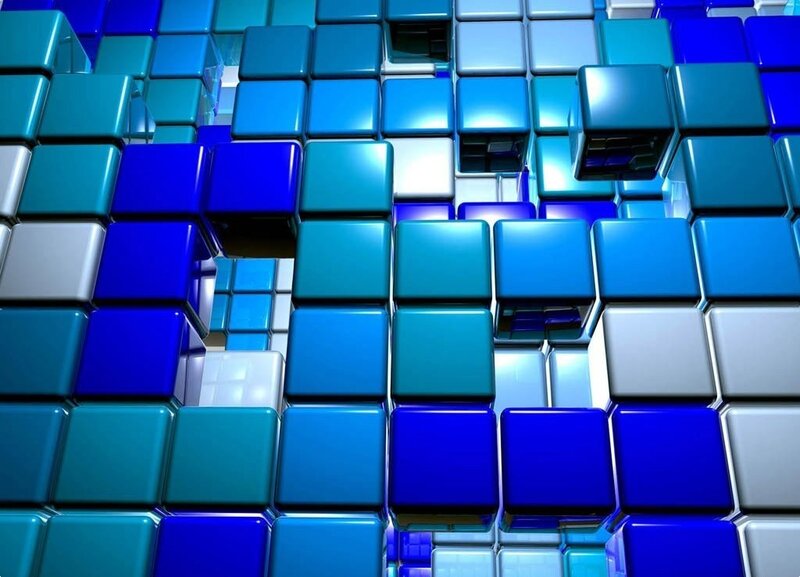 Blue cube abstract background