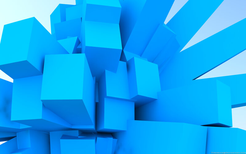blue cube explosion