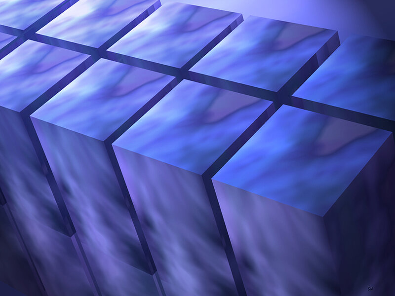 blue cube grid pattern