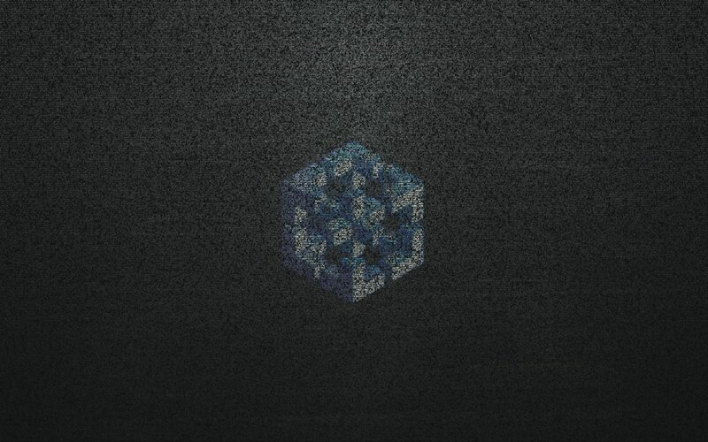 Blue Cube on Black
