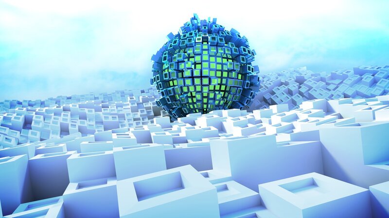 Blue Cube Sphere — Serene