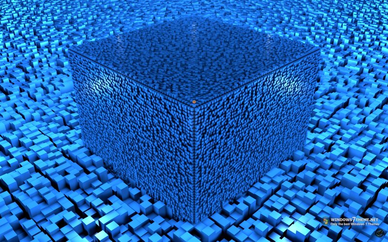 Blue Cube Structure — Abstract, 3d Render