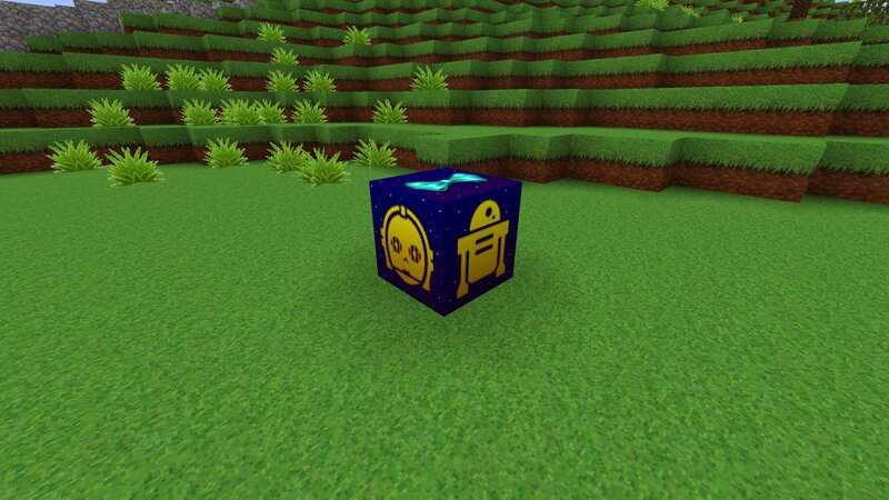 Blue Cube with Robot Icons
