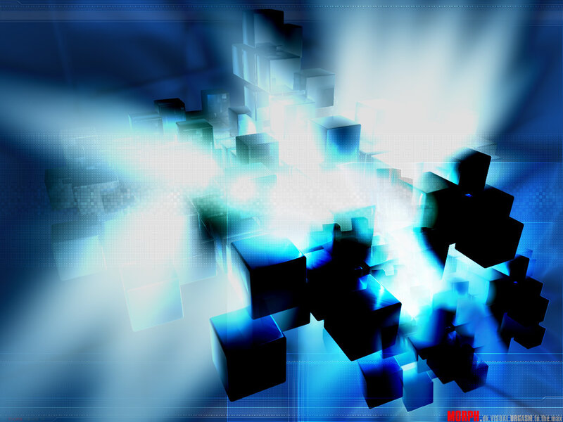blue cubes abstract background