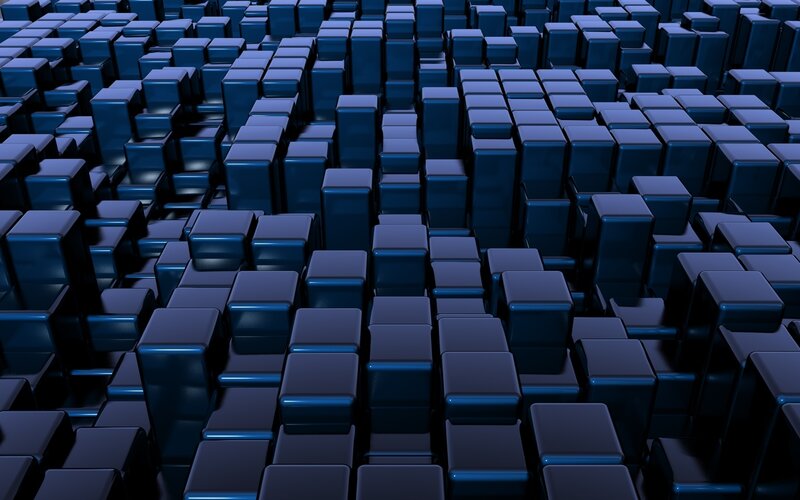 blue cubes abstract pattern