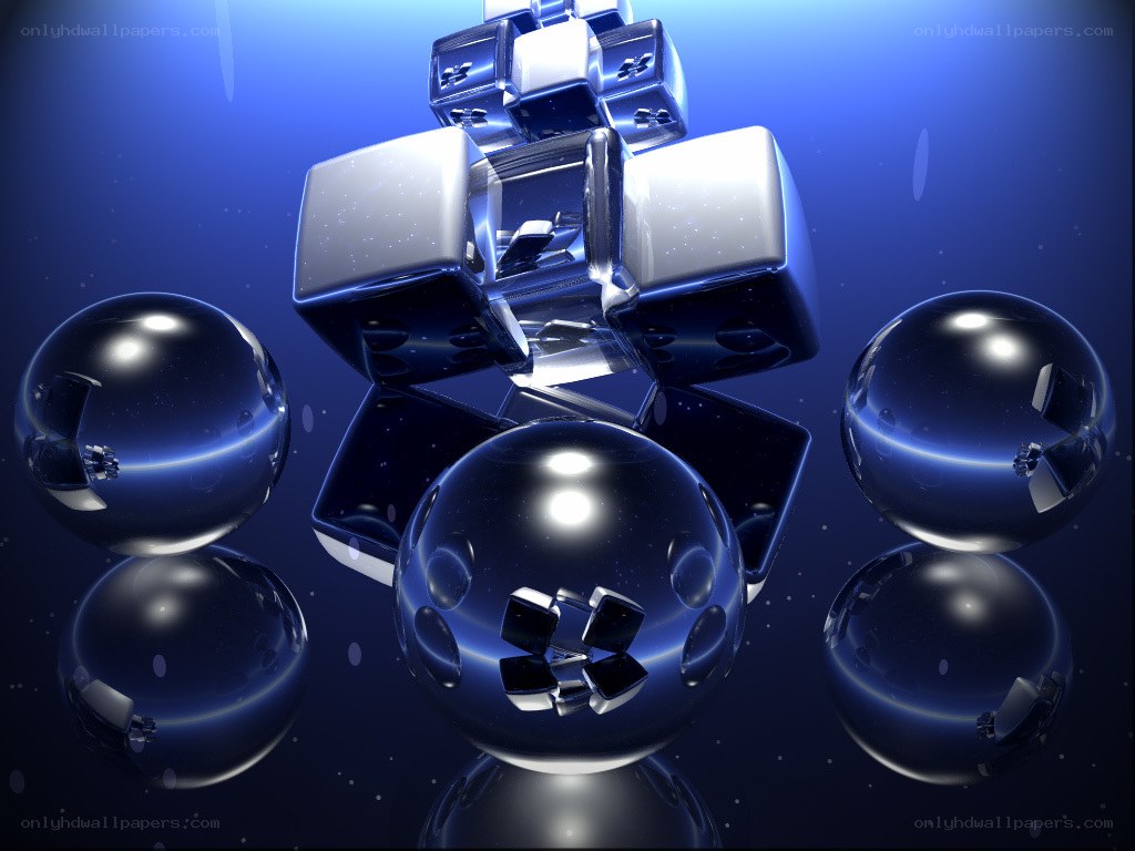 blue cubes and spheres