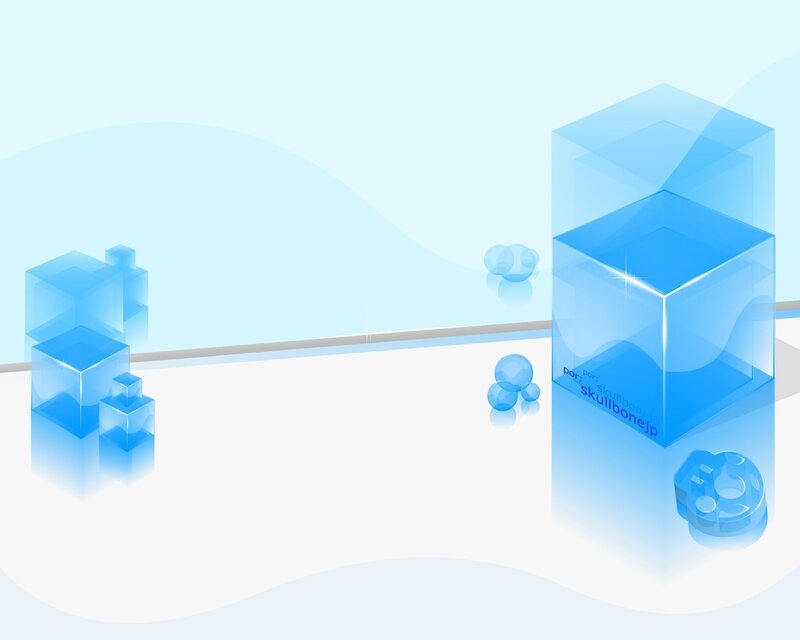 blue cubes and spheres
