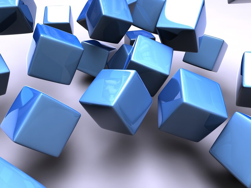 Blue Cubes Floating — Calm