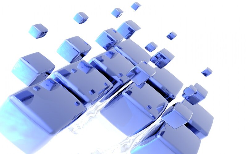 Blue Cubes Floating