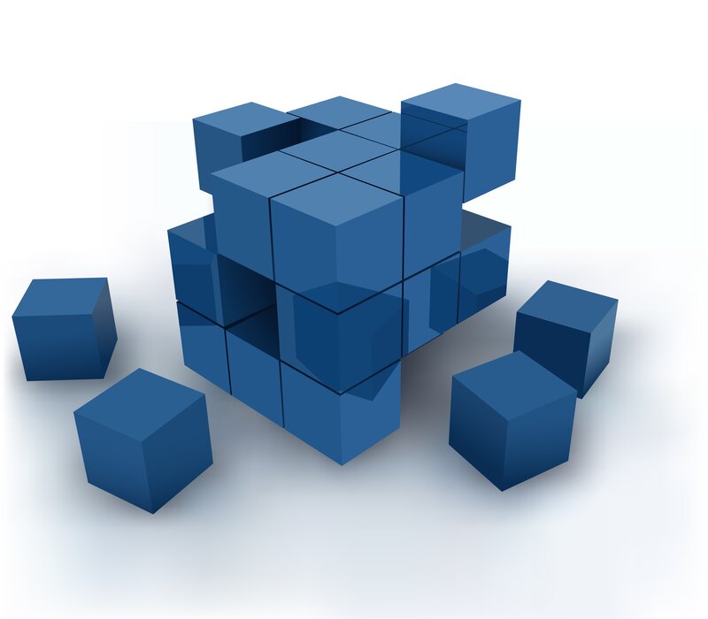blue cubes forming a structure