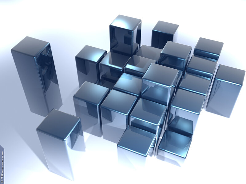 blue cubes in formation