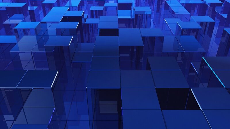Blue Cubes in Grid — Abstract