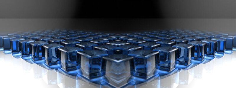 blue cubes in grid pattern