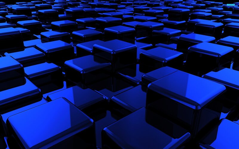 blue cubes in grid pattern