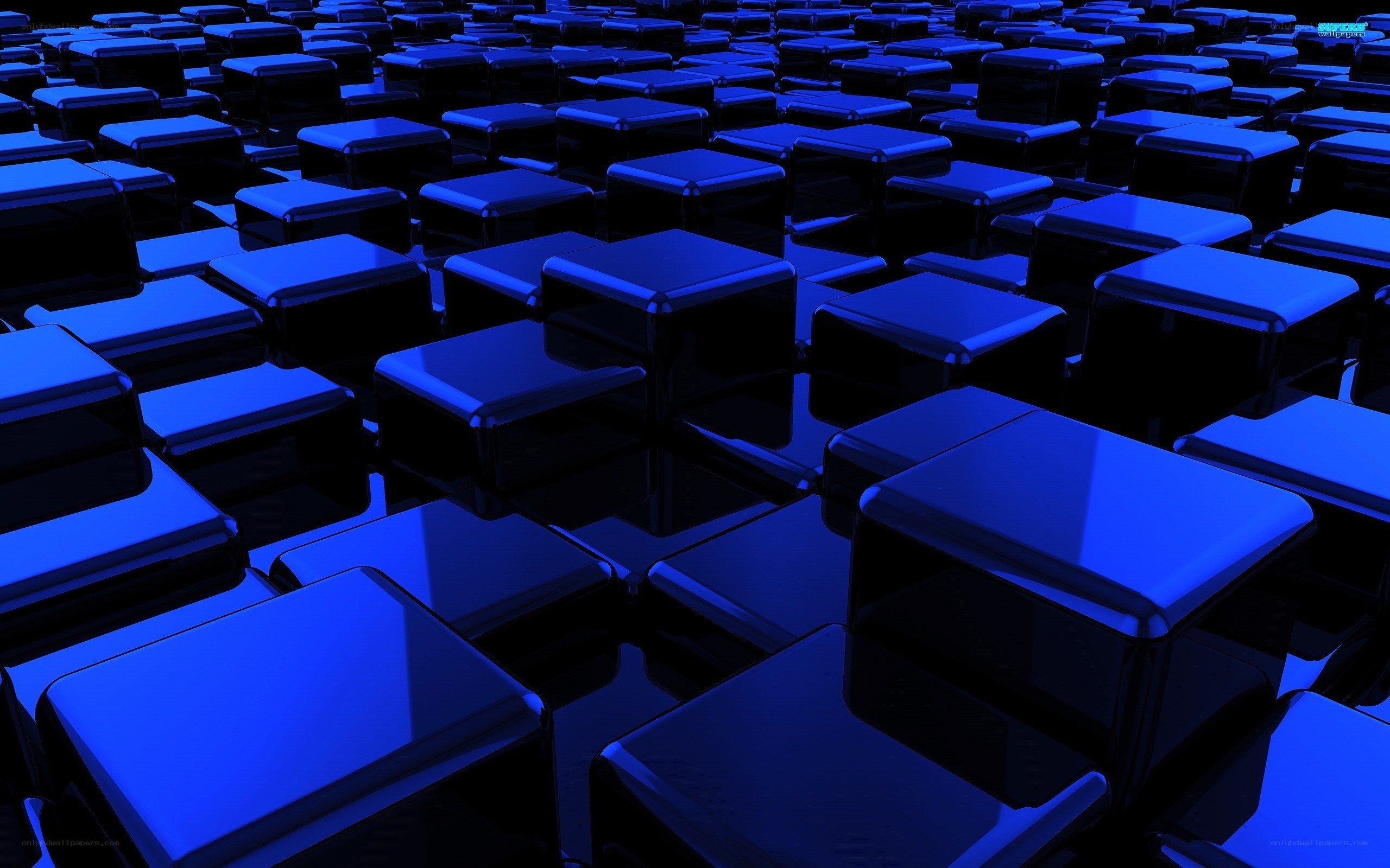 blue cubes in grid pattern