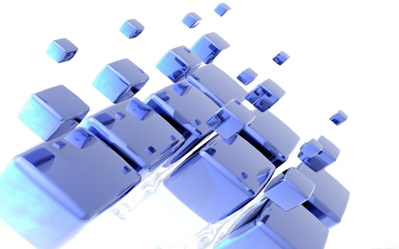 Blue Cubes in Motion — Dynamic