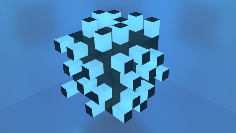 Blue Cubes in Pattern — Abstract