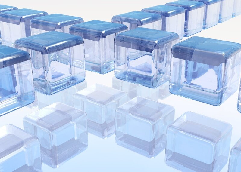 blue cubes in rows