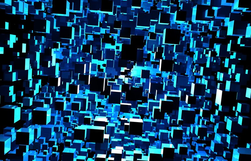 Blue Cubes in Space