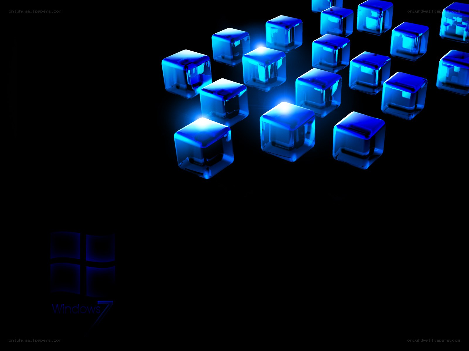 blue cubes on black background
