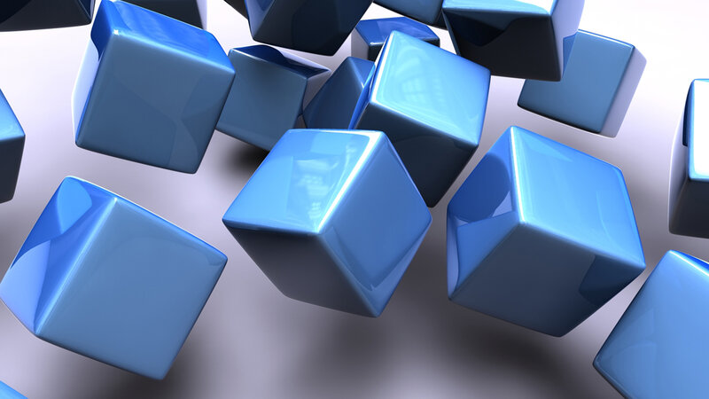 Blue Cubes on Surface — Neutral