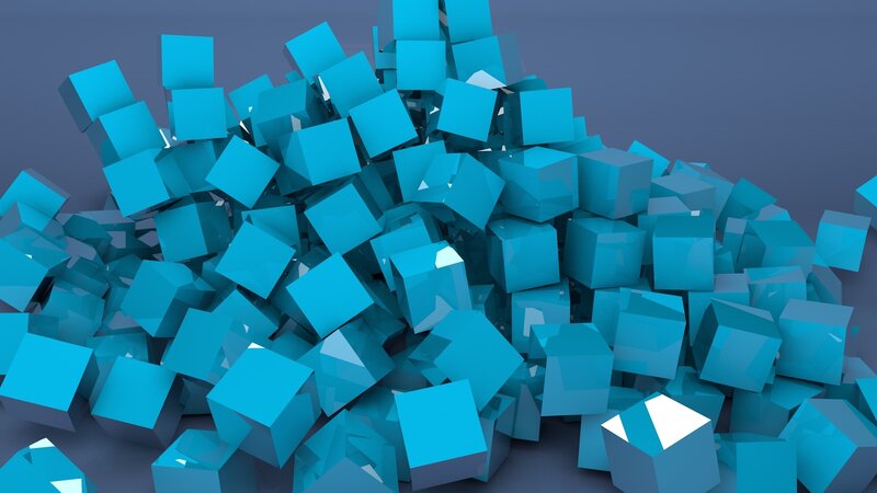 blue cubes pile