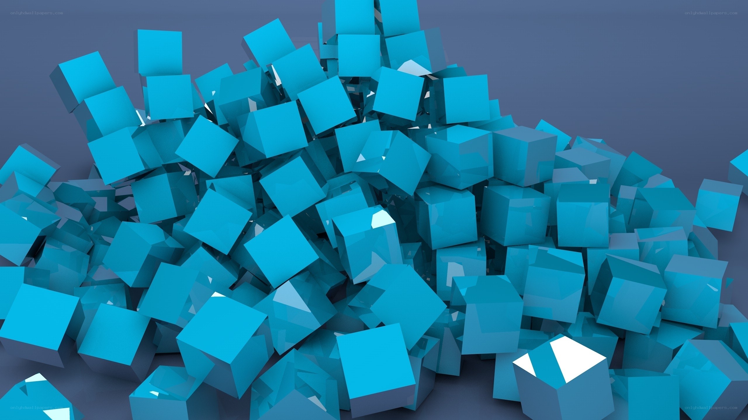 blue cubes pile