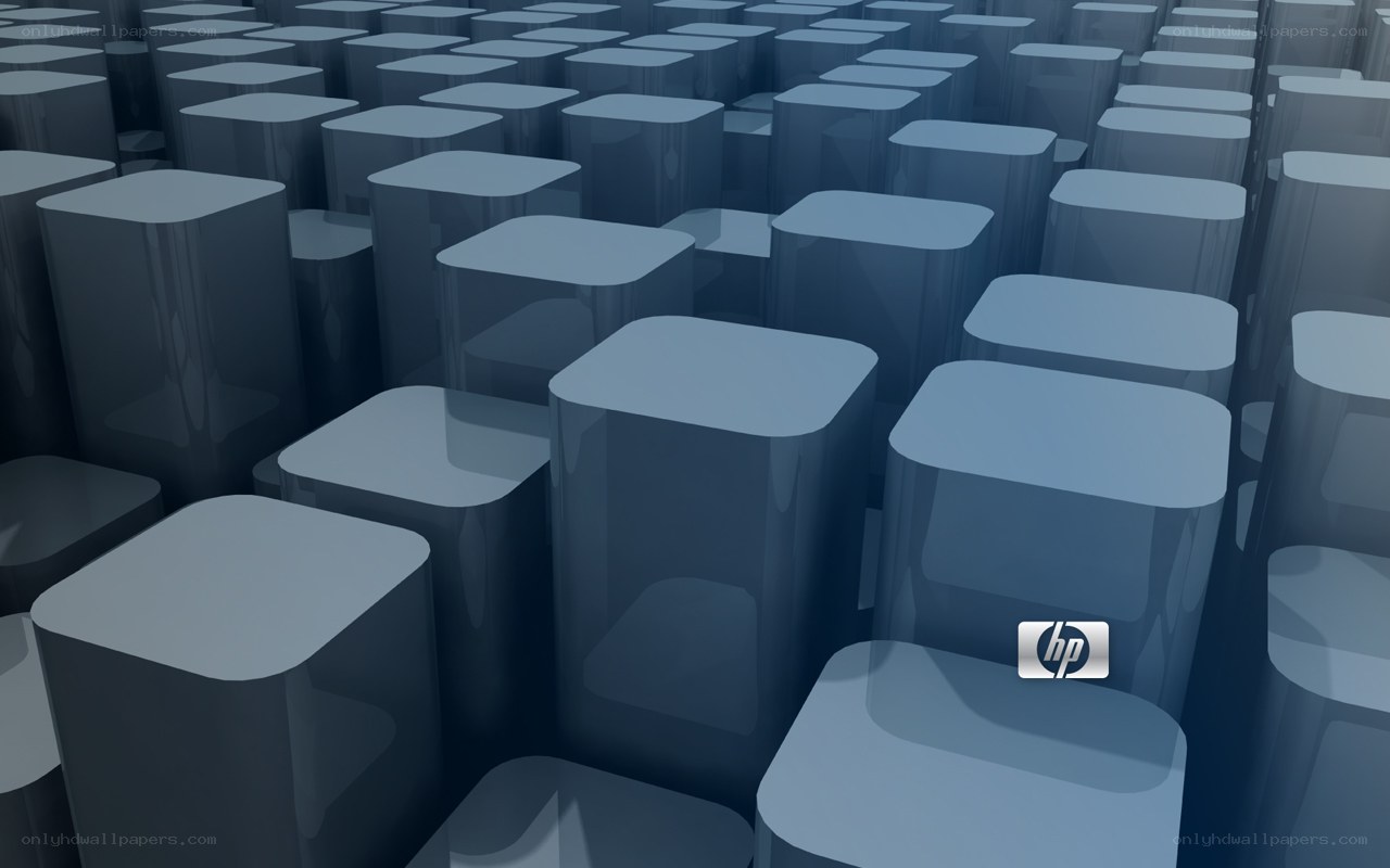 blue cubes with HP logo