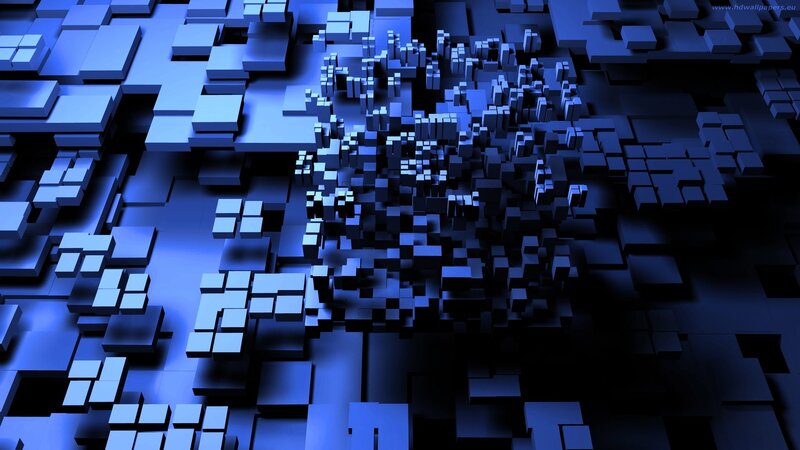 Blue Cubic Abstract Pattern