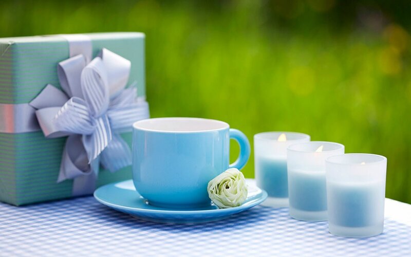 Blue Cup and Gift Box