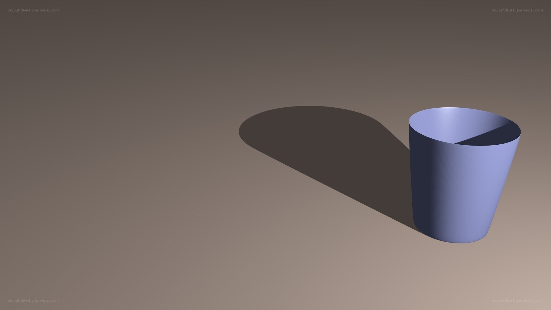blue cup casting a shadow