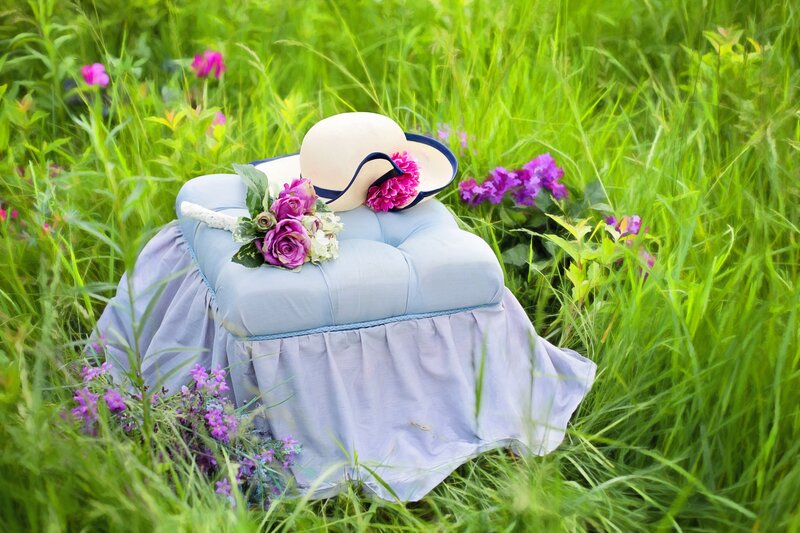 Blue Cushion with Hat