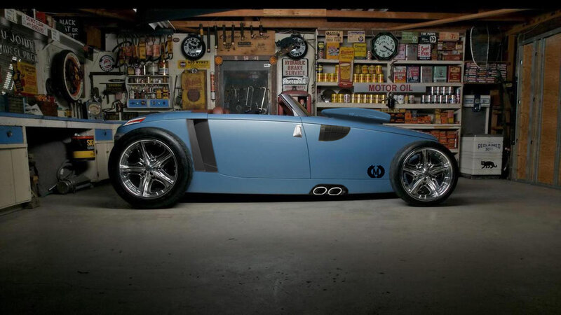 Blue Custom Car — Dramatic, 3d Render