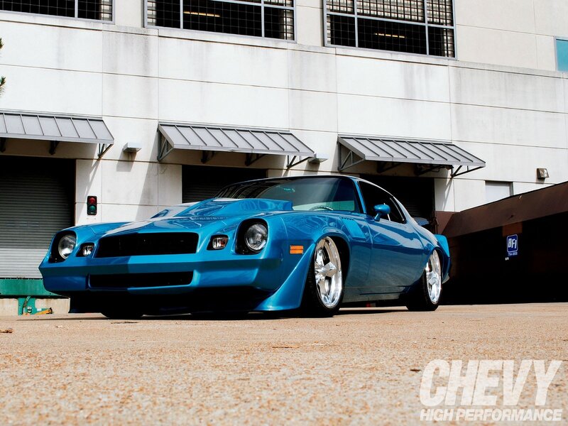 Blue Custom Car — Dramatic, Afternoon, Photograph, Building