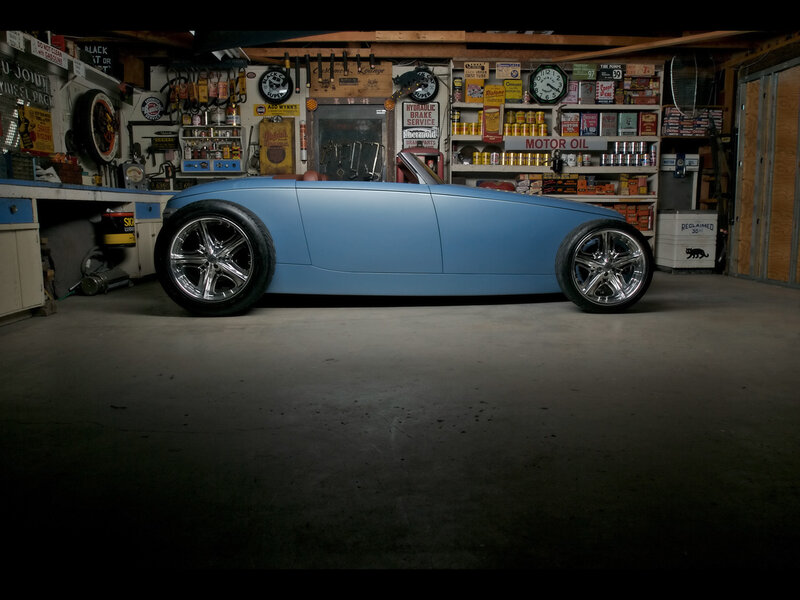 Blue Custom Car — Dramatic, Photograph