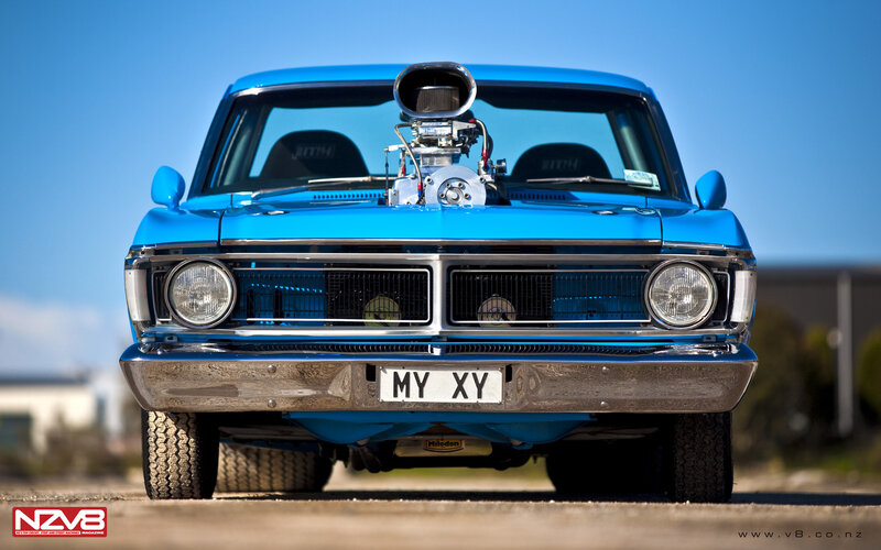 Blue Custom Car — Dramatic