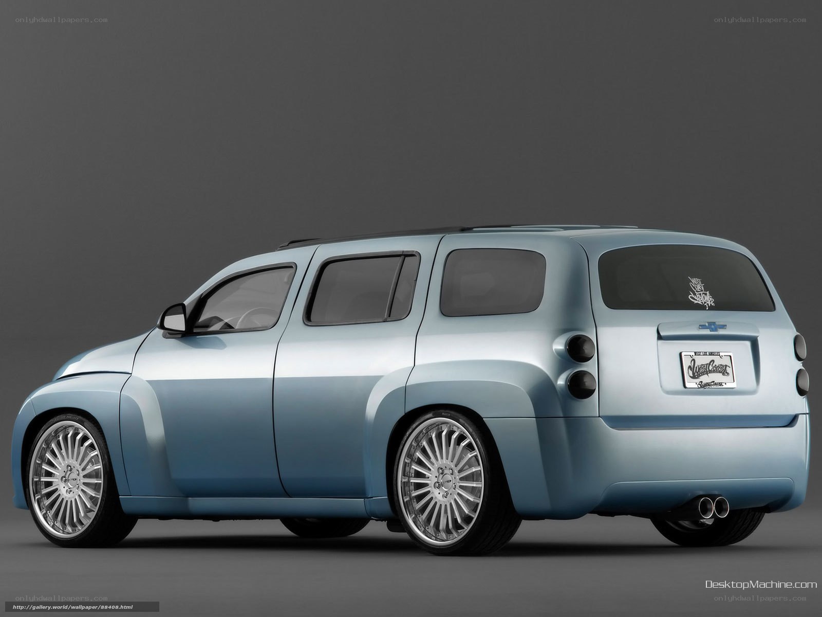 blue custom car from side