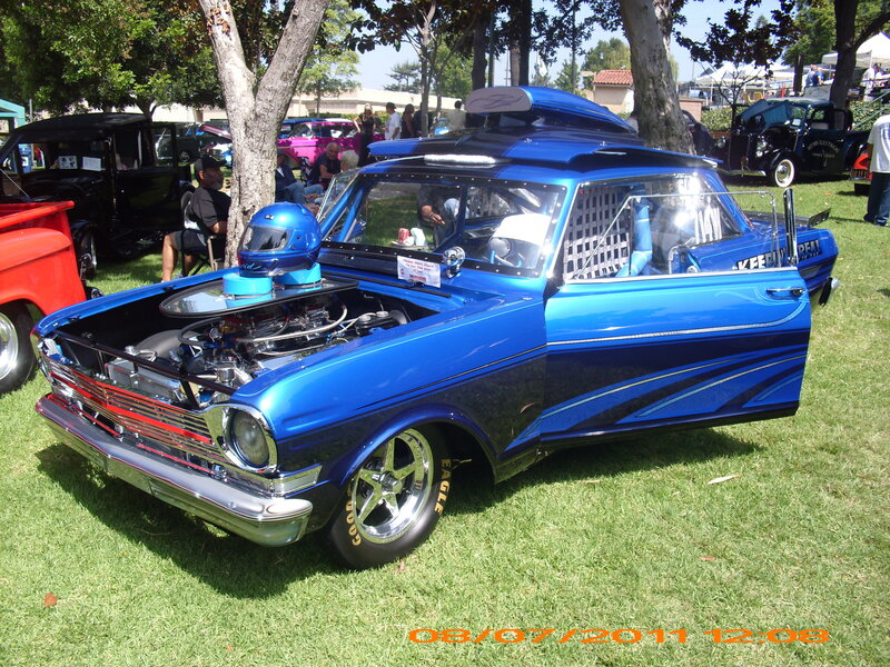 Blue Custom Car — Outdoor, Afternoon