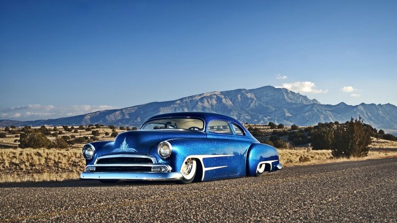 Blue Custom Car — Serene, Afternoon, Photograph