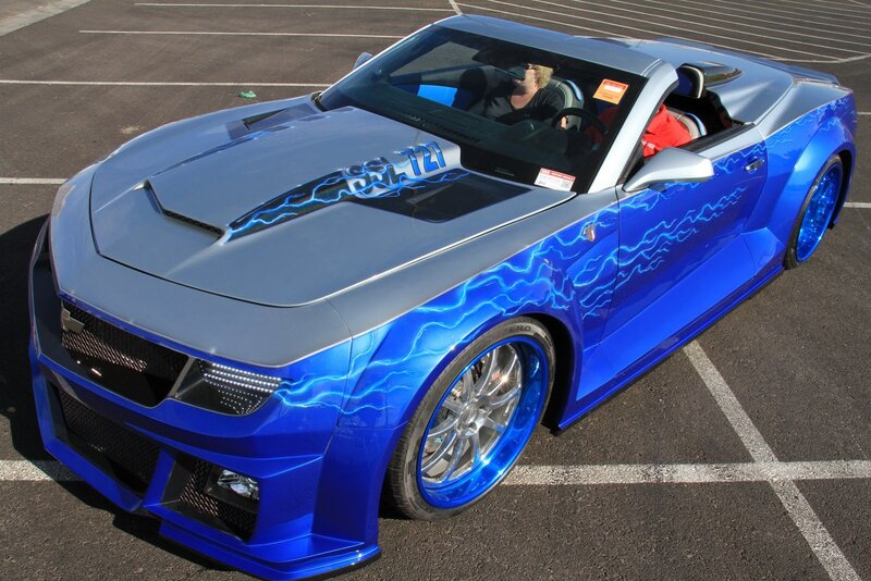 Blue Custom Convertible — Dramatic