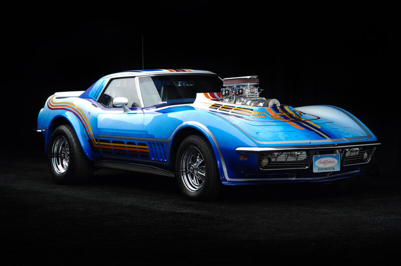 Blue Custom Corvette — Dramatic