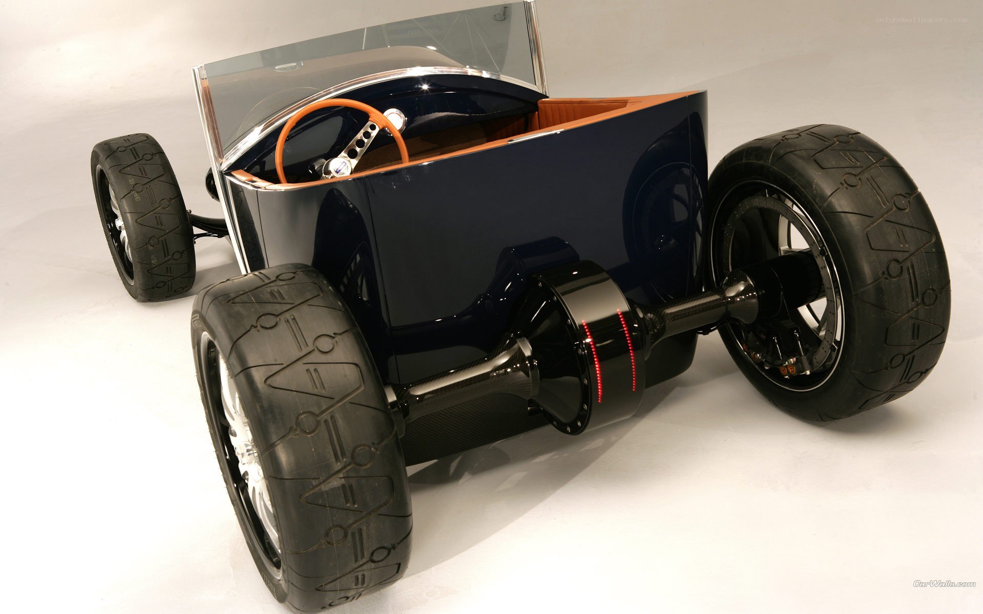 blue custom hot rod car