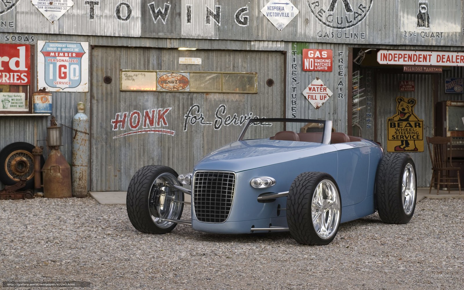 Blue custom hot rod car