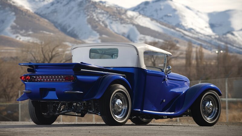 Blue Custom Hot Rod — Dramatic