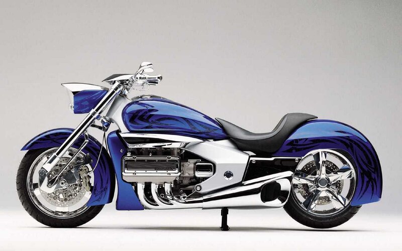 blue custom motorcycle