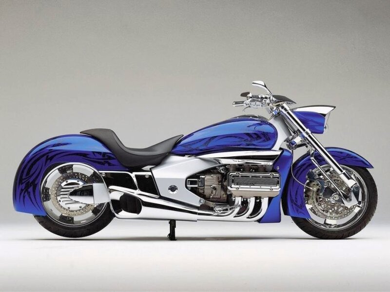 blue custom motorcycle