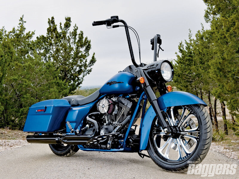 blue custom motorcycle