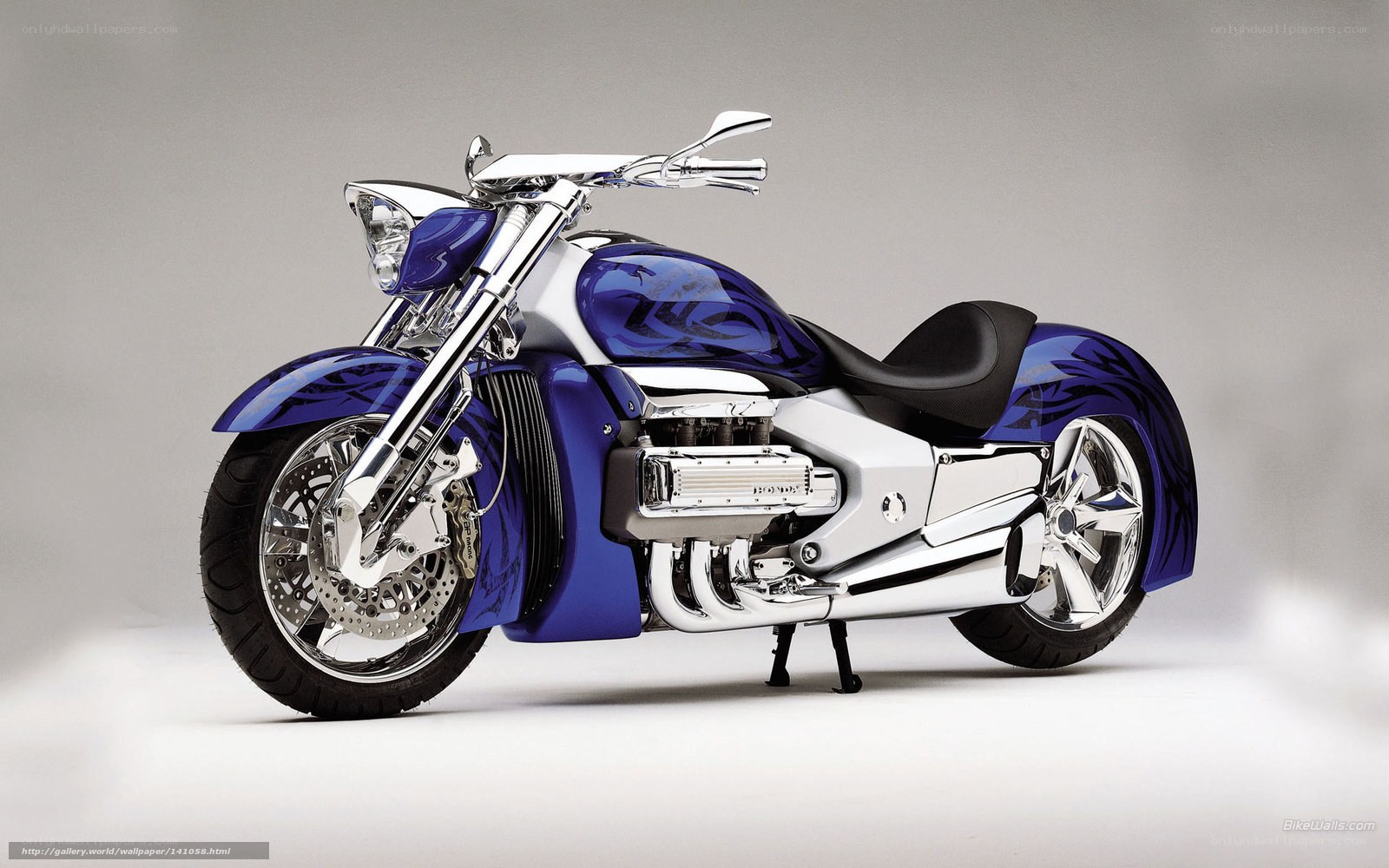 blue custom motorcycle